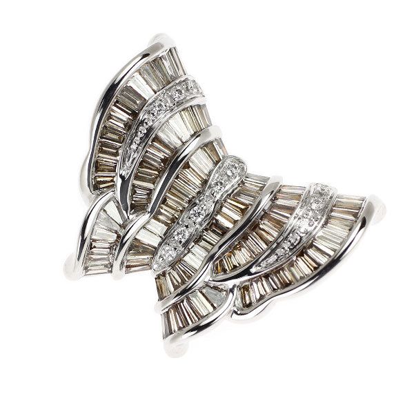 K18WG ダイヤモンド ペンダントトップ 1.47ct 蝶