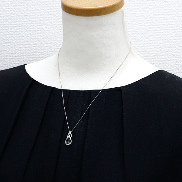 クレサンベール K18WG 再結晶アレキサンドライト ダイヤモンド ペンダントネックレス 0.88ct D0.23ct