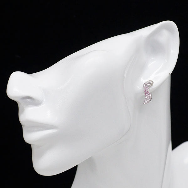 クレサンベール K18WG/K14WG 再結晶ピンクサファイア ピアス 0.78ct