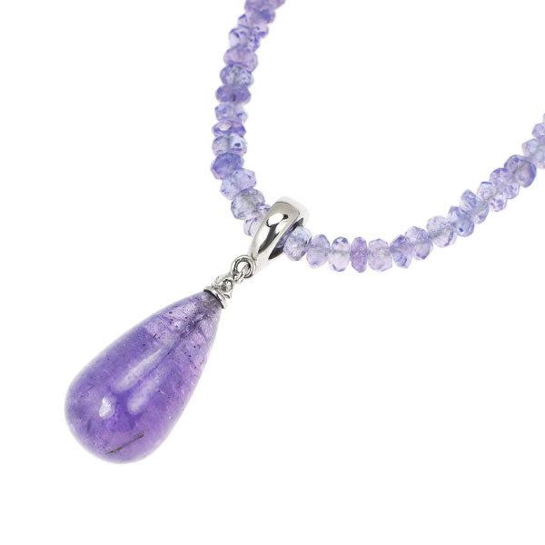 K18WG タンザナイト ダイヤモンド ネックレス 12.00ct 30.00ct D0.02ct