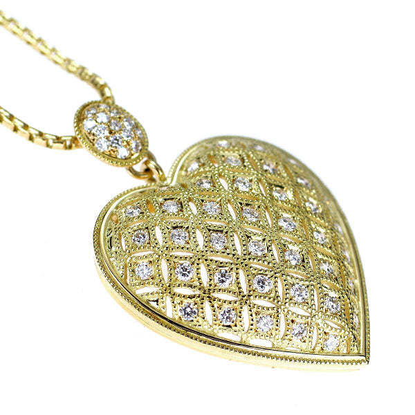 星の砂 K18YG ダイヤモンド ペンダントネックレス 0.90ct ハート