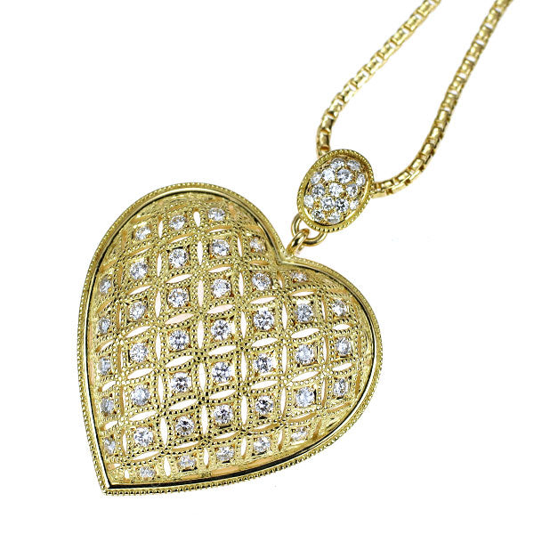 星の砂 K18YG ダイヤモンド ペンダントネックレス 0.90ct ハート