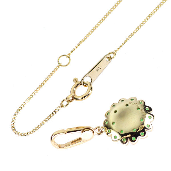 K10YG グリーンガーネット ダイヤモンド ペンダントネックレス 0.27ct  