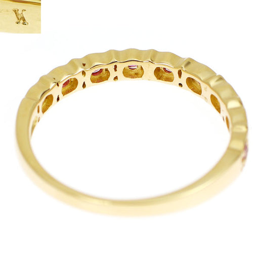 ヴァンドーム青山K18YGルビーハーフエタニティ美品10号 AGVR9532__RU ルビー ハーフエタニティ リング｜リング・指輪