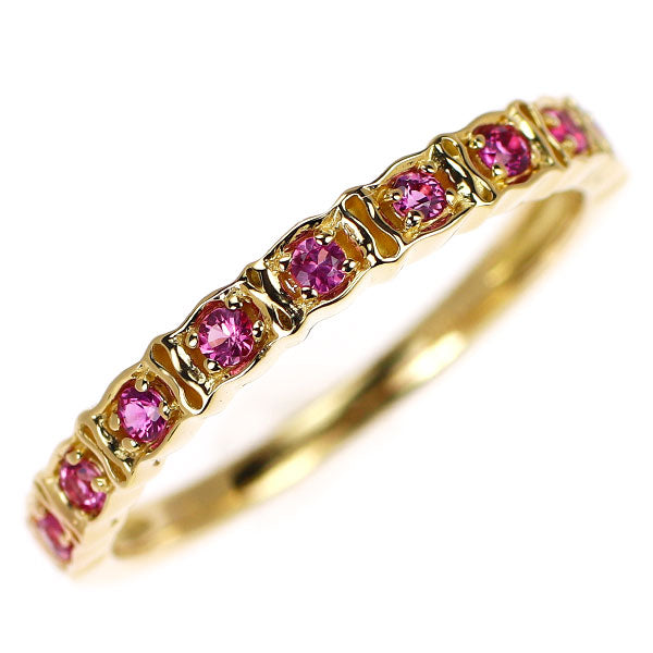 ヴァンドーム青山K18YGルビーハーフエタニティ美品10号 ヴァンドーム青山 K18YG ルビー リング ハーフエタニティ — セルビー