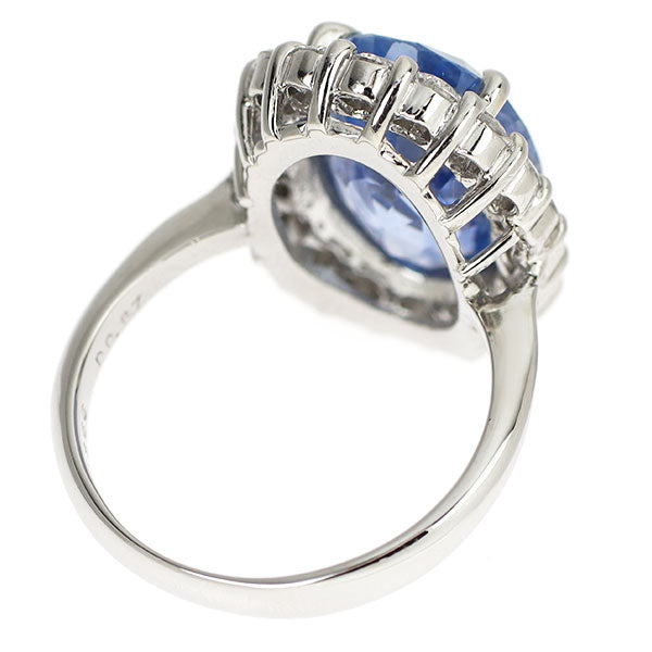 希少 Pt900 非加熱サファイア ダイヤモンド リング 8.366ct 0.87ct