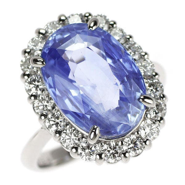 希少 Pt900 非加熱サファイア ダイヤモンド リング 8.366ct 0.87ct