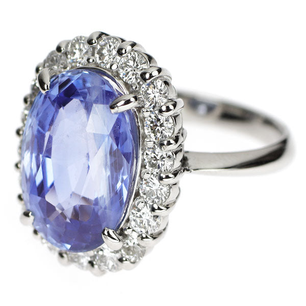 希少 Pt900 非加熱サファイア ダイヤモンド リング 8.366ct 0.87ct