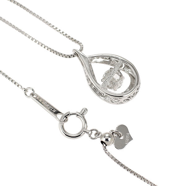 K18WG 102面 リエジュ イヤモンド ペンダントネックレス 0.339ct H SI2 D0.05ct ダンシングストーン