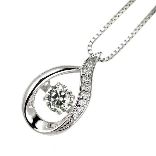 K18WG 102面 リエジュ イヤモンド ペンダントネックレス 0.339ct H SI2 D0.05ct ダンシングストーン
