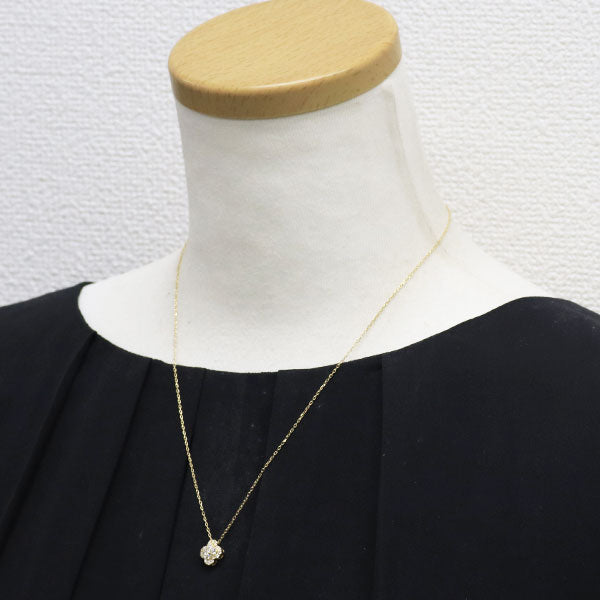 K18YG ダイヤモンド ペンダントネックレス 0.40ct フラワー