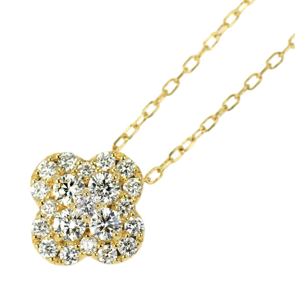 K18YG ダイヤモンド ペンダントネックレス 0.40ct フラワー