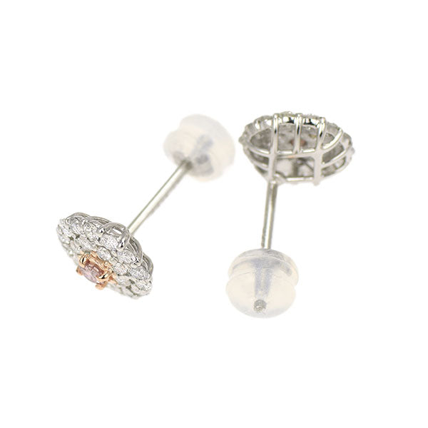新品 希少 Pt900 天然ピンク ダイヤモンド ピアス 0.089ct FIP VS1 D0.62ct