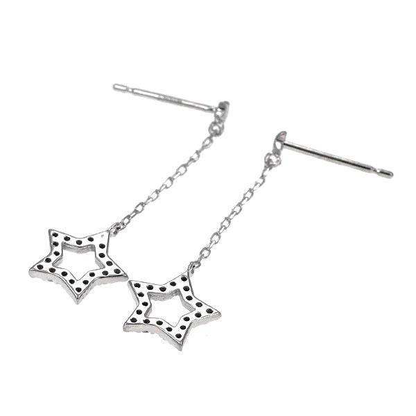 K18WG ダイヤモンド ピアス 0.20ct スター