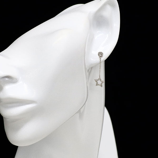 K18WG ダイヤモンド ピアス 0.20ct スター