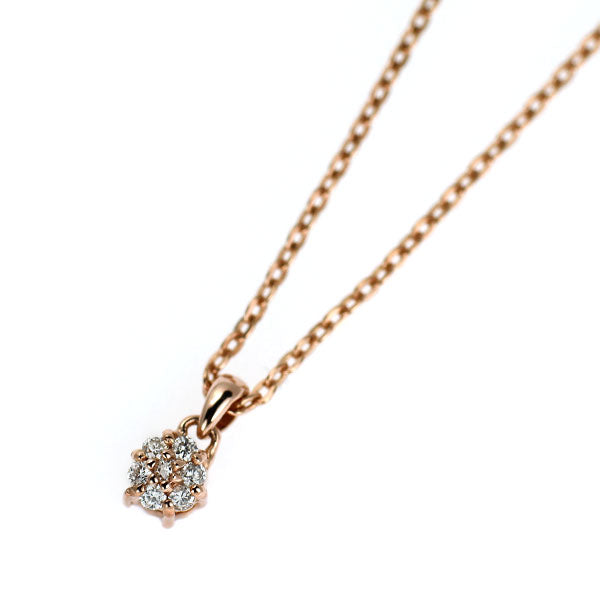 組曲 K10PG ダイヤモンド ペンダントネックレス 0.03ct