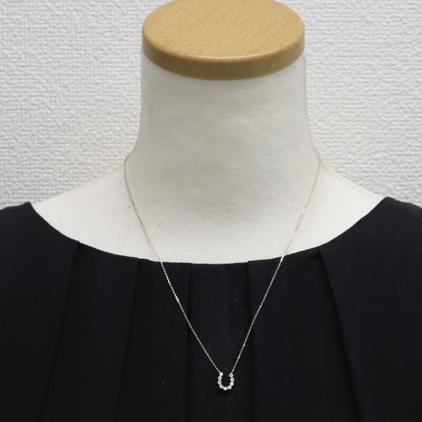 K10WG ダイヤモンド ペンダントネックレス 0.07ct 馬蹄 ホースシュー