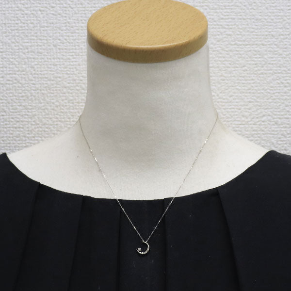 M.JEWELL K10WG ダイヤモンド ペンダントネックレス 月
