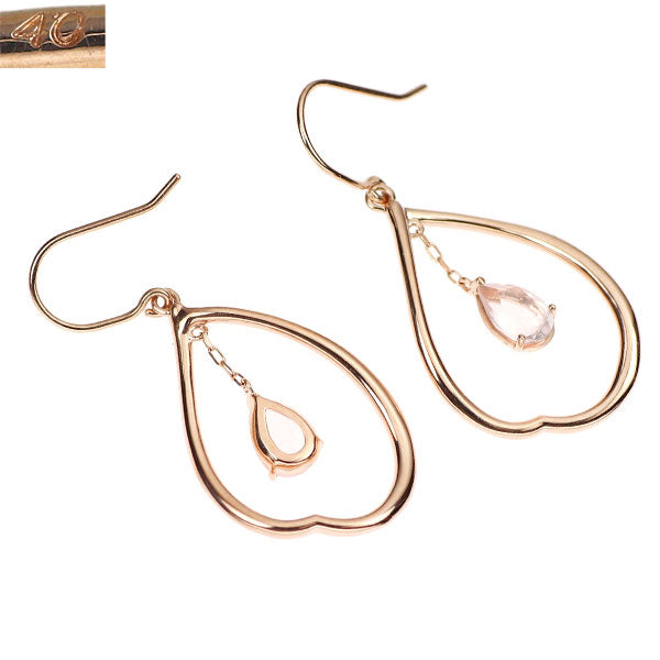 4℃ K10PG ローズクオーツ ピアス Sakura Collection