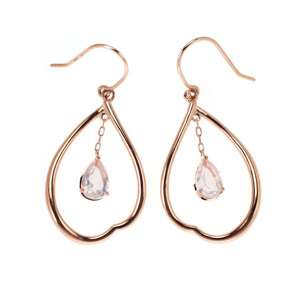 4℃ K10PG ローズクオーツ ピアス Sakura Collection