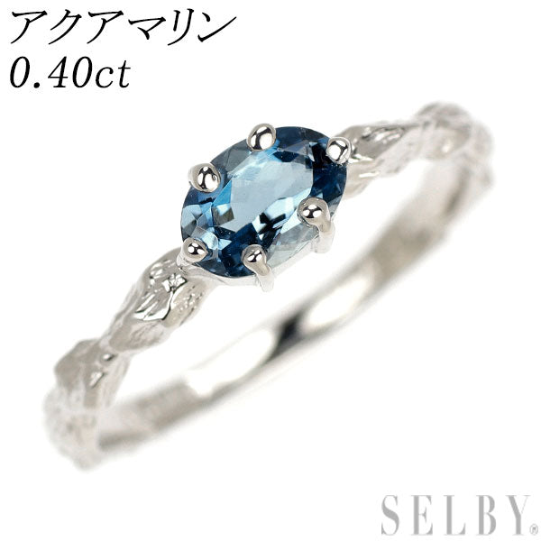 K10WG アクアマリン リング 0.40ct
