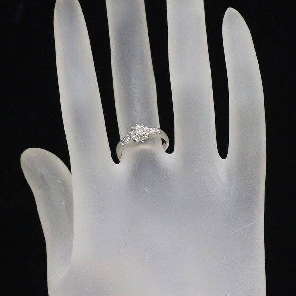 Pt850 ダイヤモンド リング 0.13ct D0.22ct