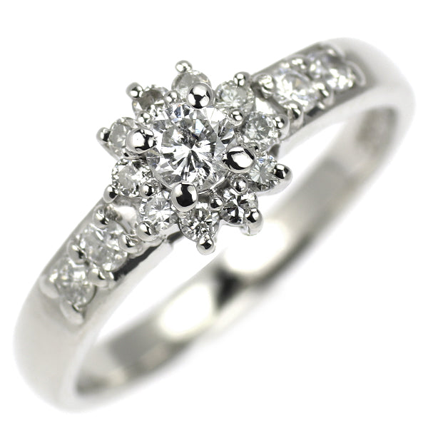 Pt850 ダイヤモンド リング 0.13ct D0.22ct