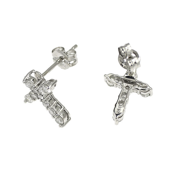 Pt900 ダイヤモンド ピアス 0.30ct クロス