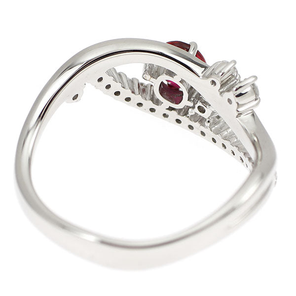Pt900 ルビー ダイヤモンド リング 0.41ct D0.21ct
