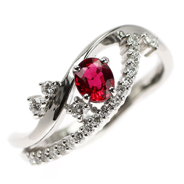 Pt900 ルビー ダイヤモンド リング 0.41ct D0.21ct