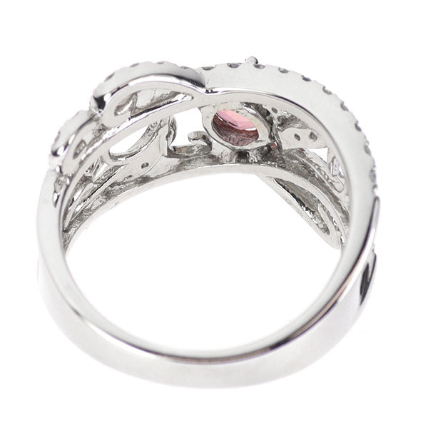 Pt900 パパラチアサファイア ダイヤモンド リング 0.70ct D0.40ct