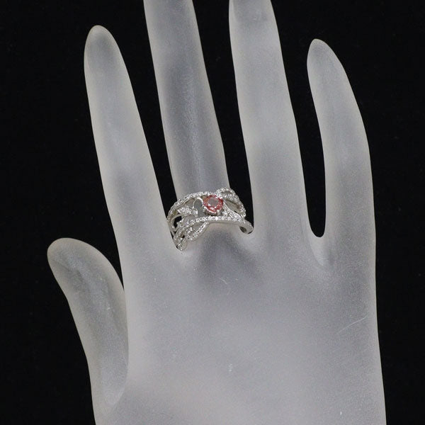 Pt900 パパラチアサファイア ダイヤモンド リング 0.70ct D0.40ct