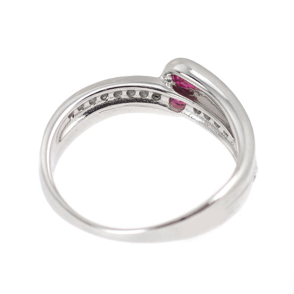 Pt900 ルビー ダイヤモンド リング 0.40ct D0.16ct