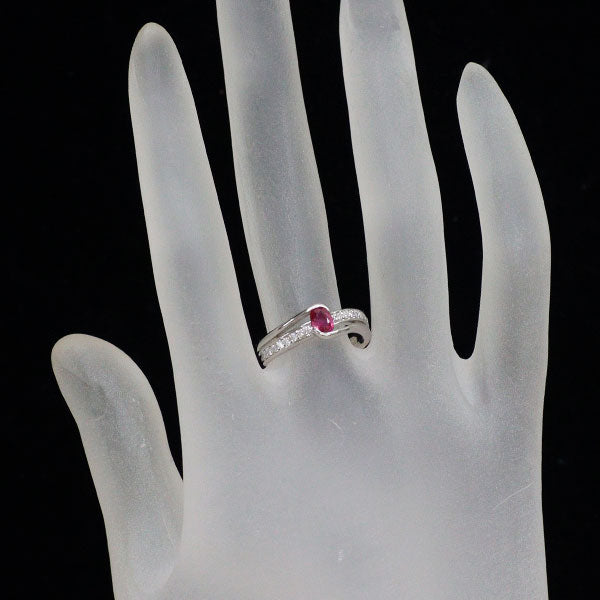 Pt900 ルビー ダイヤモンド リング 0.40ct D0.16ct