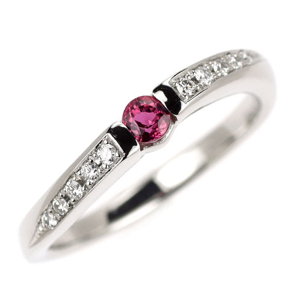 Pt950 ルビー ダイヤモンド リング 0.20ct D0.08ct