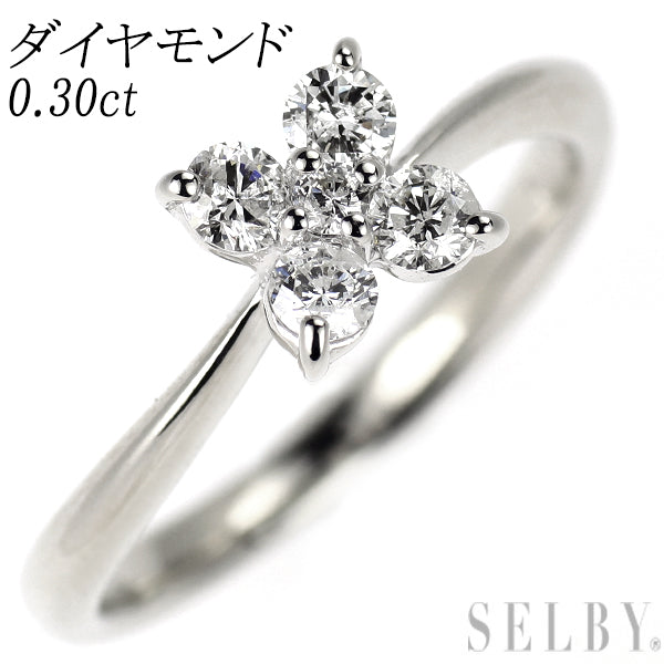 K18WG ダイヤモンド リング 0.30ct フラワー