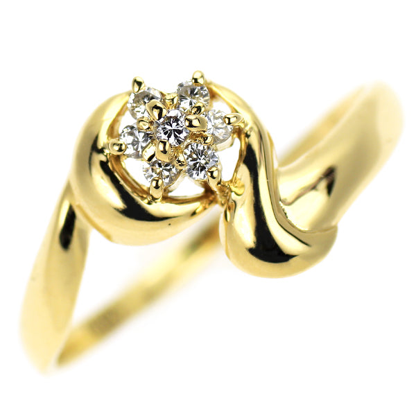 K18YG ダイヤモンド リング 0.08ct フラワー