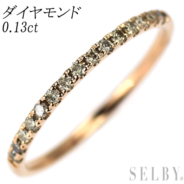 K18PG ダイヤモンド リング 0.13ct ハーフエタニティ