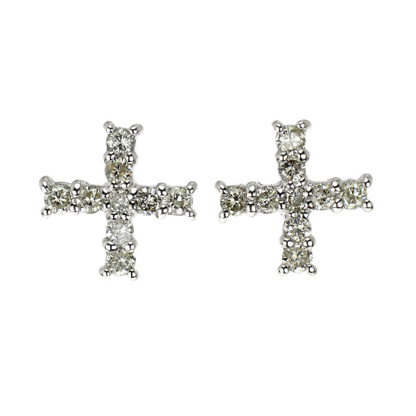 ダイヤモンド ピアス 0.832㌌ プラチナ900 クロス型片方のみ