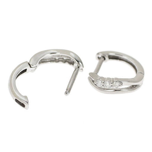 Pt900 ダイヤモンド フープ ピアス — セルビーオンラインストア