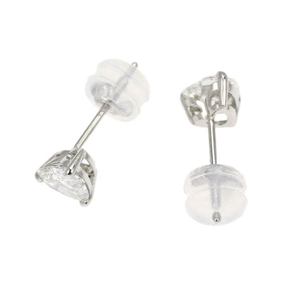 新品 Pt900 ハートシェイプ ダイヤモンド ピアス 0.762ct H/I SI1-2