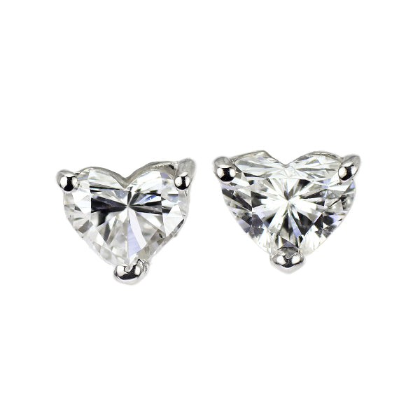 新品 Pt900 ハートシェイプ ダイヤモンド ピアス 0.477ct E/G SI1-2
