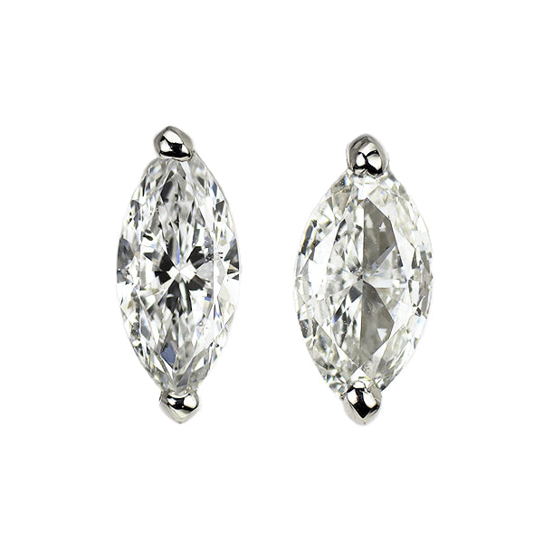 新品 Pt900 マーキスカット ダイヤモンド ピアス 0.623ct D/F SI1-2