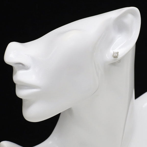 新品 Pt900 プリンセスカット ダイヤモンド ピアス 1.072ct G/H SI1-2