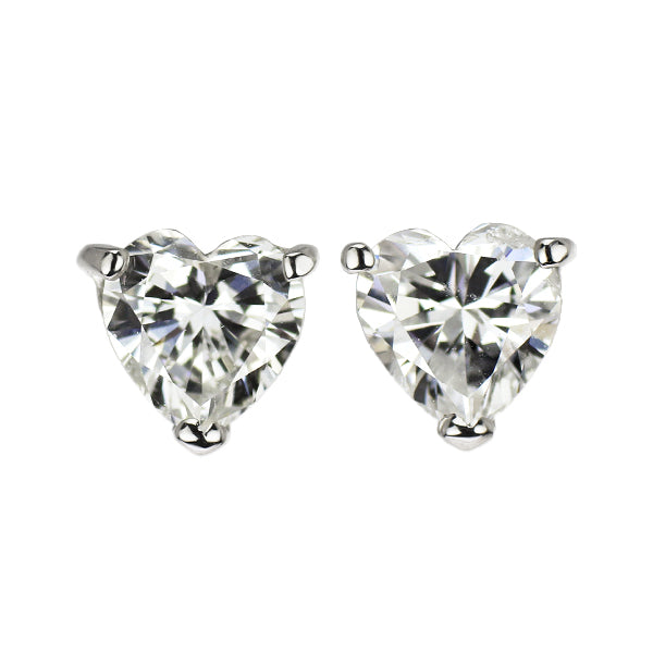 新品 Pt900 ハートシェイプ ダイヤモンド ピアス 0.600ct F/G SI2