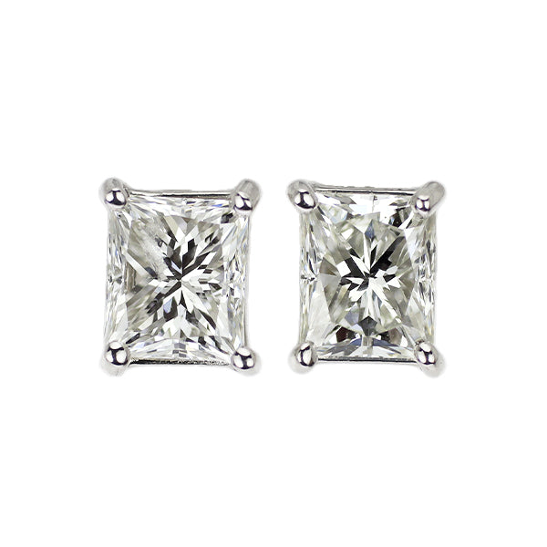 新品 Pt900 プリンセスカット ダイヤモンド ピアス 0.805ct G/H VS2