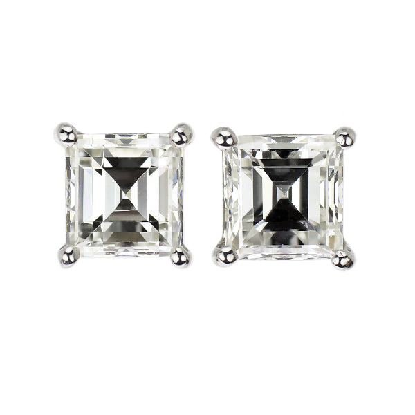 新品 Pt900 カレカット ダイヤモンド ピアス 1.061ct H VS1-2