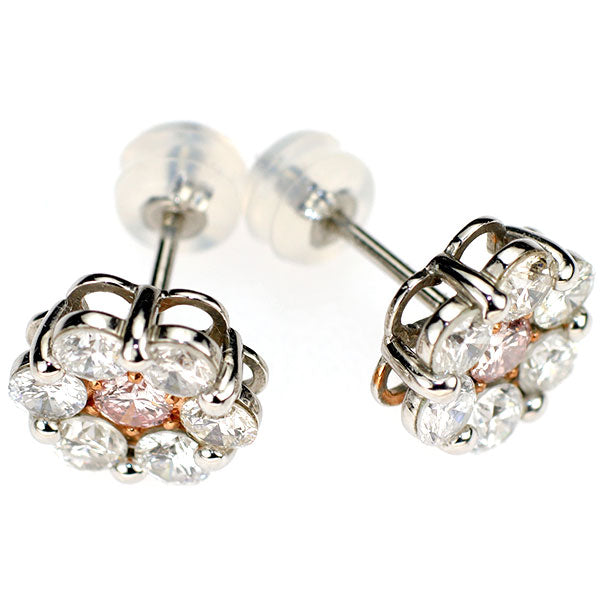 新品 希少 Pt900 天然ピンク ダイヤモンド ピアス 0.255ct FLP SI2 D1