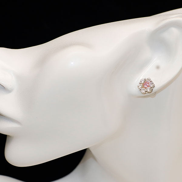 新品 希少 Pt900 天然ピンク ダイヤモンド ピアス 0.255ct FLP SI2 D1.50ct