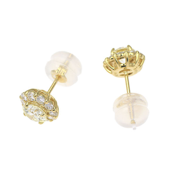 新品 K18YG ダイヤモンド ピアス 0.507ct VLY/L VS2 EX D0.30ct